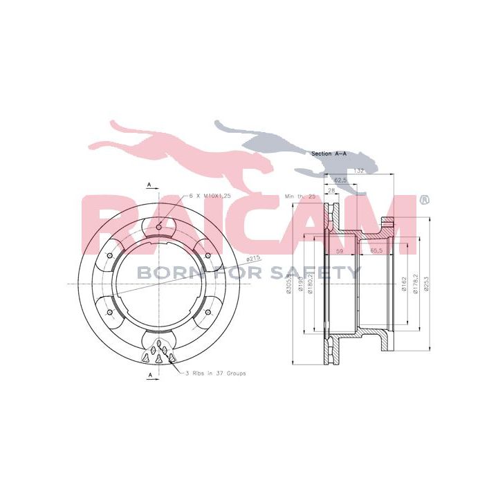 Stabdžių diskas RAICAM RD00223