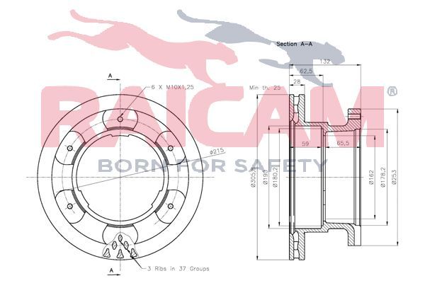 Stabdžių diskas RAICAM RD00223