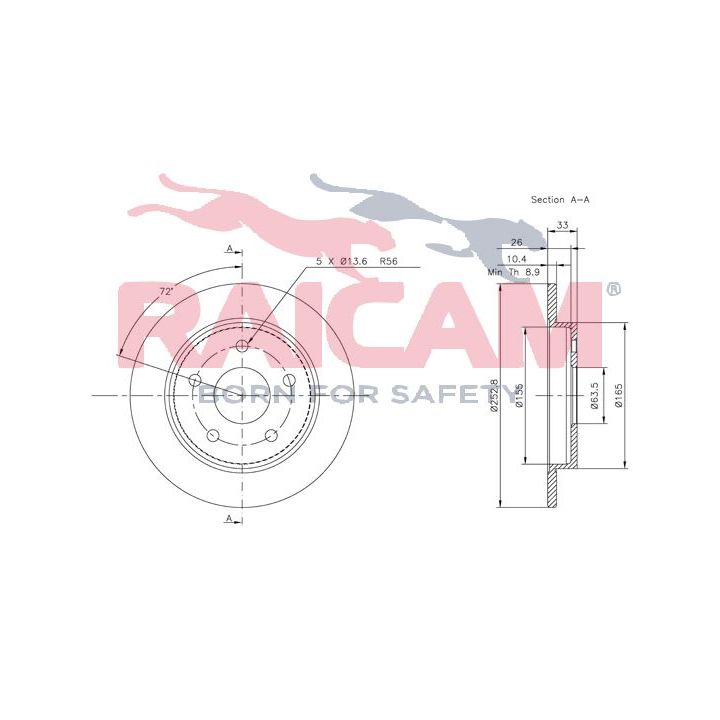 Stabdžių diskas RAICAM RD00235