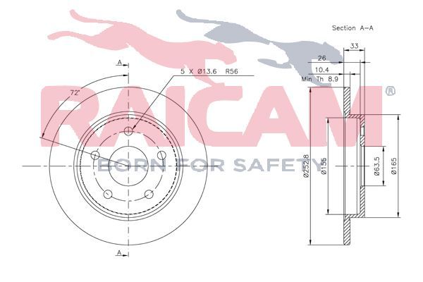Stabdžių diskas RAICAM RD00235
