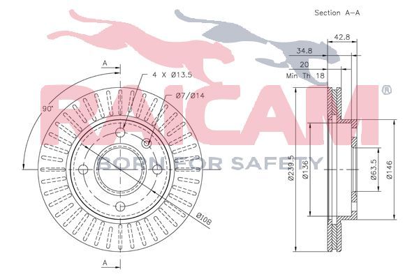 Stabdžių diskas RAICAM RD00241