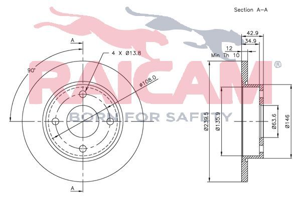 Stabdžių diskas RAICAM RD00253