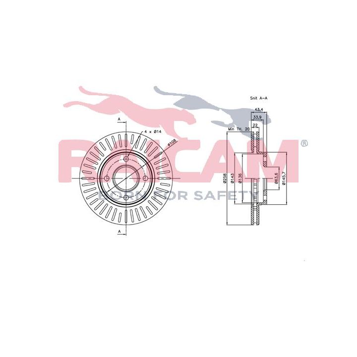 Stabdžių diskas RAICAM RD00258