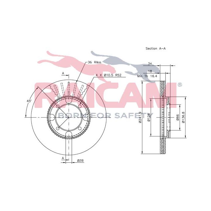 Stabdžių diskas RAICAM RD00325