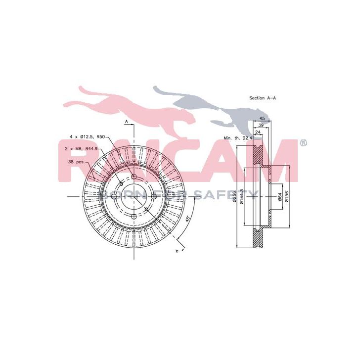 Stabdžių diskas RAICAM RD00355