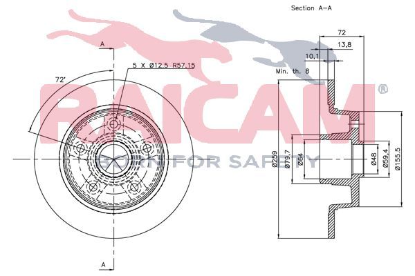 Stabdžių diskas RAICAM RD00395