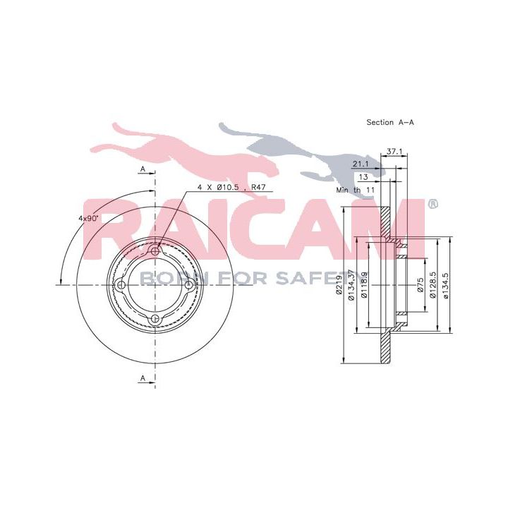Stabdžių diskas RAICAM RD00398