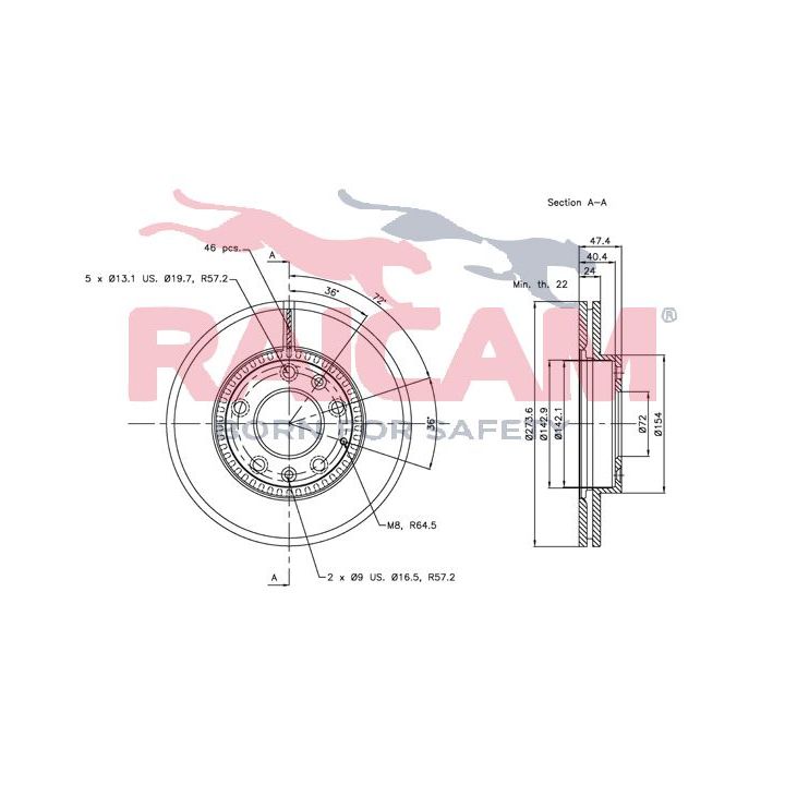 Stabdžių diskas RAICAM RD00401