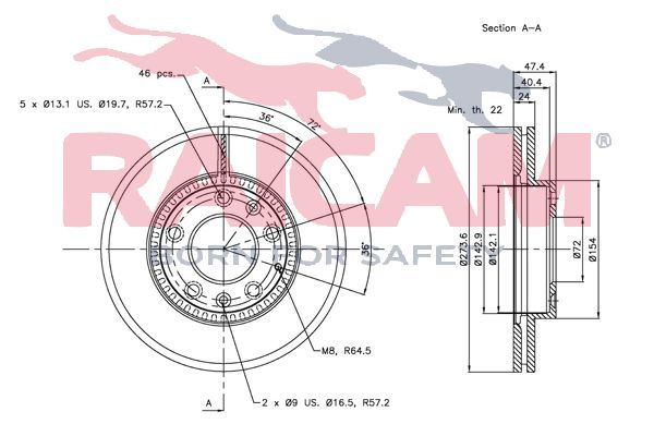Stabdžių diskas RAICAM RD00401