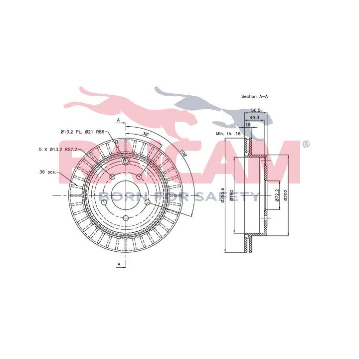 Stabdžių diskas RAICAM RD00402