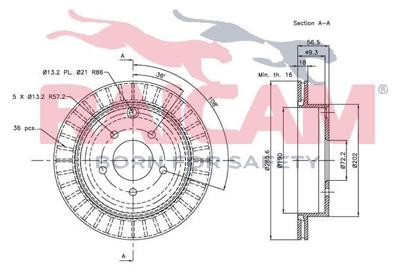 Stabdžių diskas RAICAM RD00402