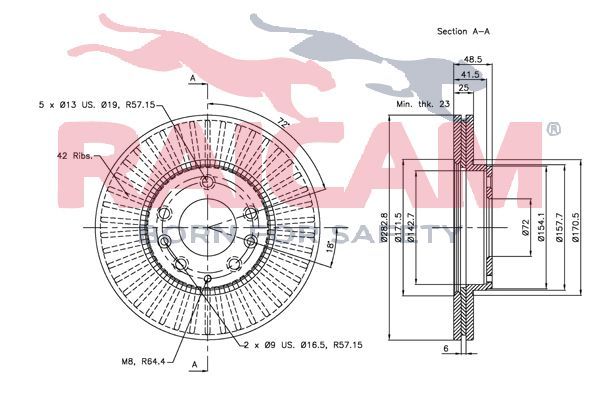Stabdžių diskas RAICAM RD00404