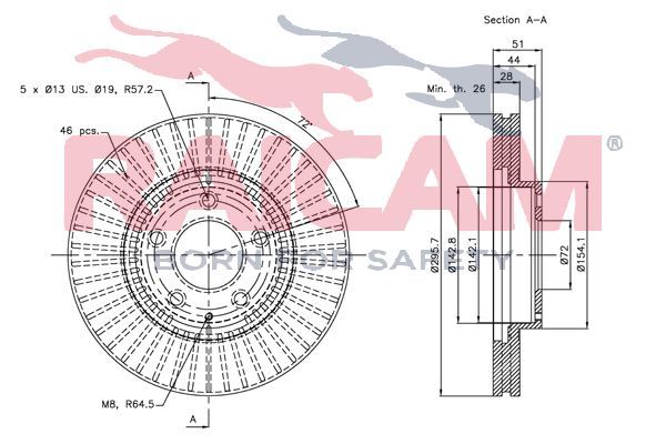 Stabdžių diskas RAICAM RD00406