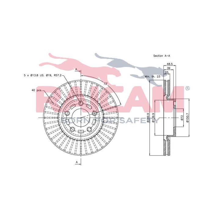 Stabdžių diskas RAICAM RD00411