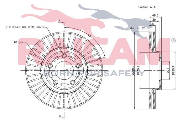 Stabdžių diskas RAICAM RD00411