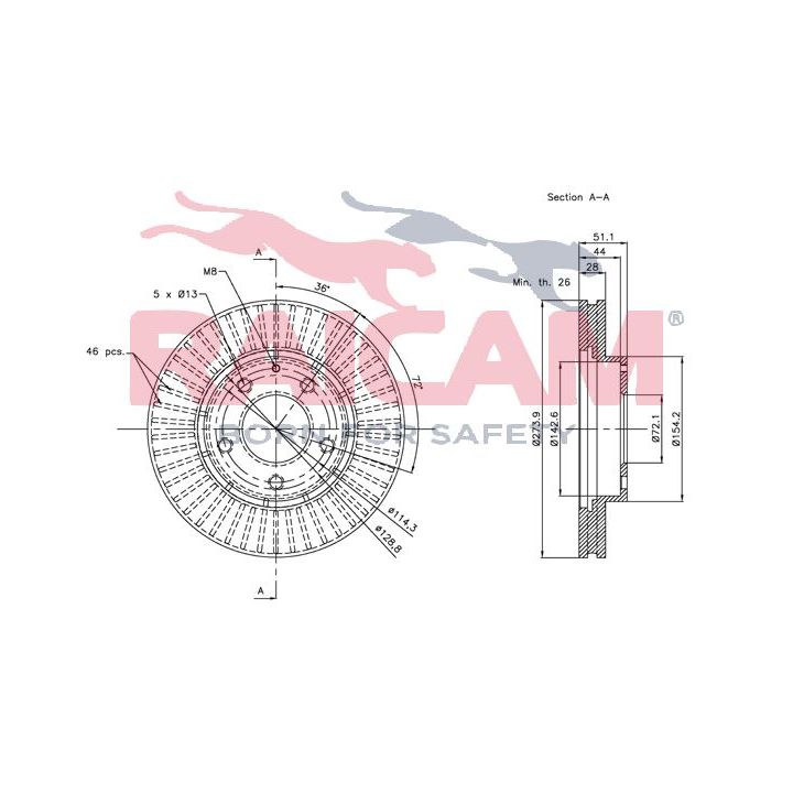 Stabdžių diskas RAICAM RD00412