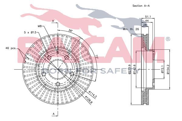 Stabdžių diskas RAICAM RD00412