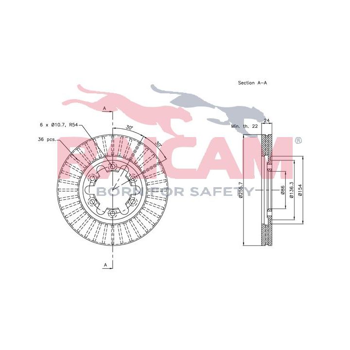 Stabdžių diskas RAICAM RD00413