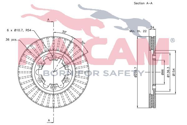 Stabdžių diskas RAICAM RD00413