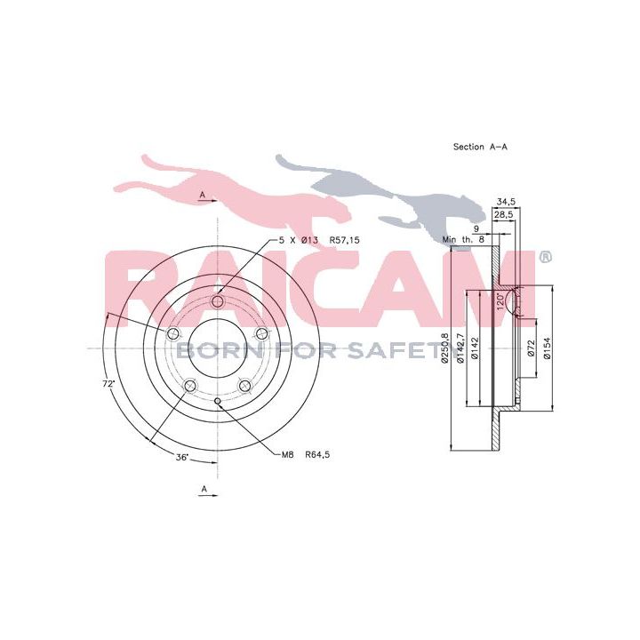 Stabdžių diskas RAICAM RD00415