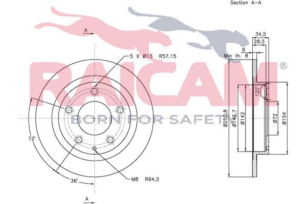 Stabdžių diskas RAICAM RD00415