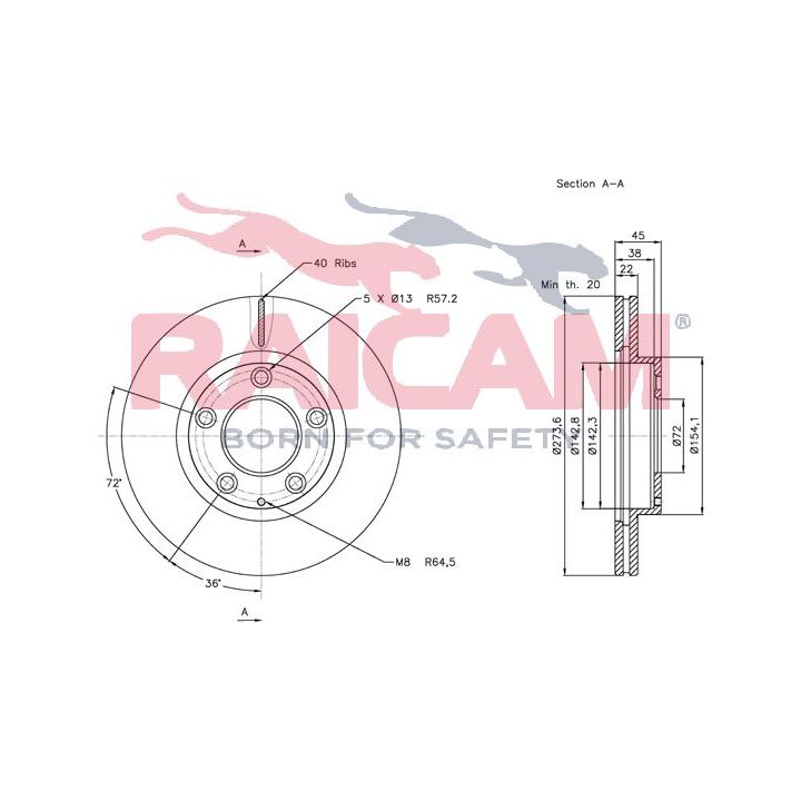 Stabdžių diskas RAICAM RD00416