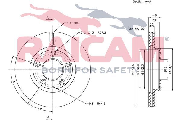 Stabdžių diskas RAICAM RD00416