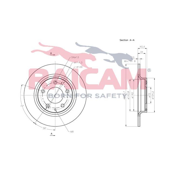 Stabdžių diskas RAICAM RD00423