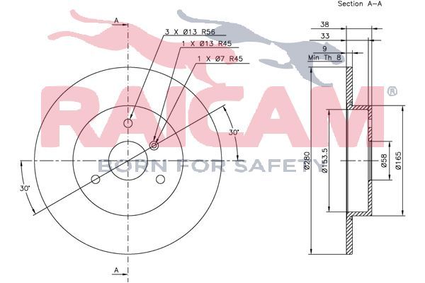 Stabdžių diskas RAICAM RD00462
