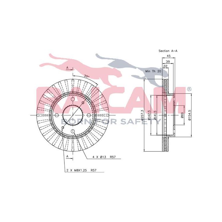 Stabdžių diskas RAICAM RD00508