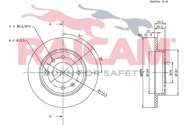 Stabdžių diskas RAICAM RD00511