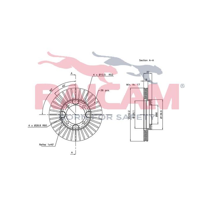 Stabdžių diskas RAICAM RD00513