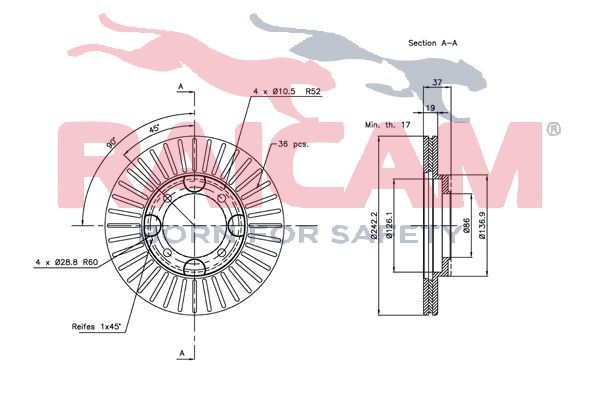 Stabdžių diskas RAICAM RD00513