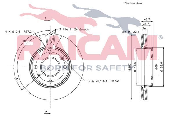Stabdžių diskas RAICAM RD00515