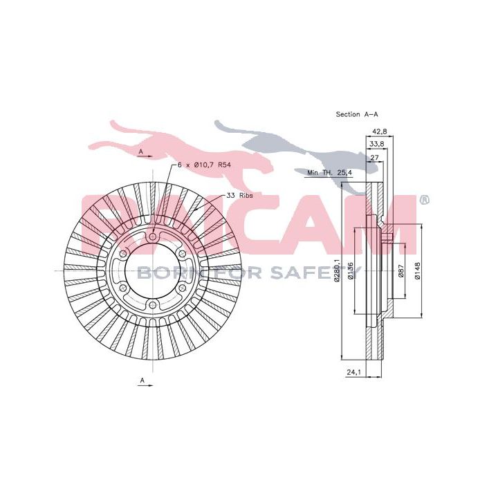 Stabdžių diskas RAICAM RD00521
