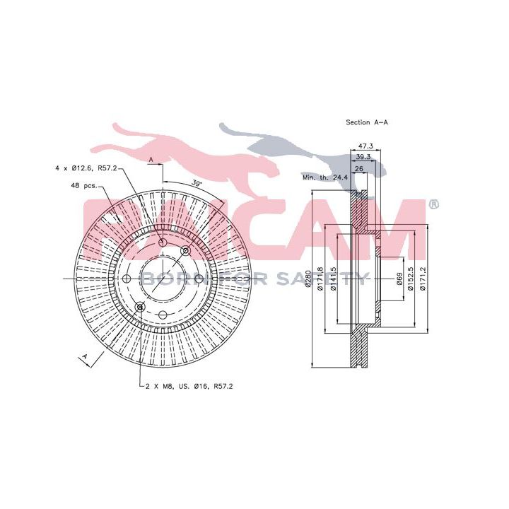 Stabdžių diskas RAICAM RD00524