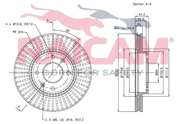 Stabdžių diskas RAICAM RD00524