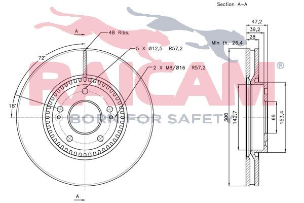 Stabdžių diskas RAICAM RD00526