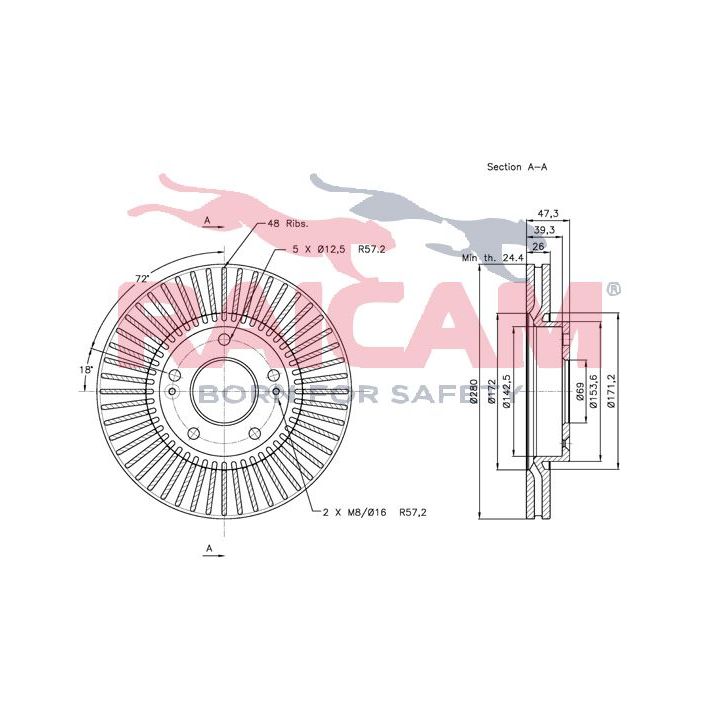 Stabdžių diskas RAICAM RD00527