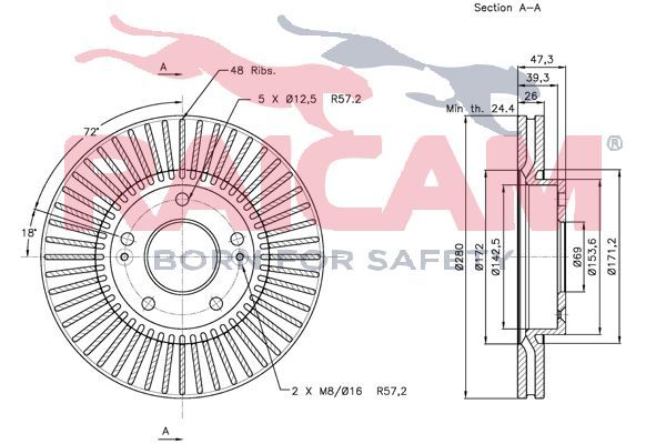 Stabdžių diskas RAICAM RD00527