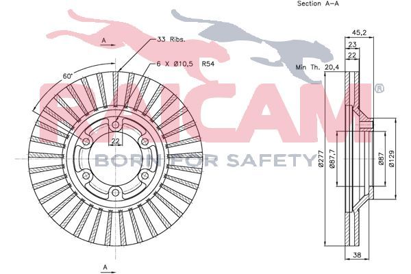 Stabdžių diskas RAICAM RD00533