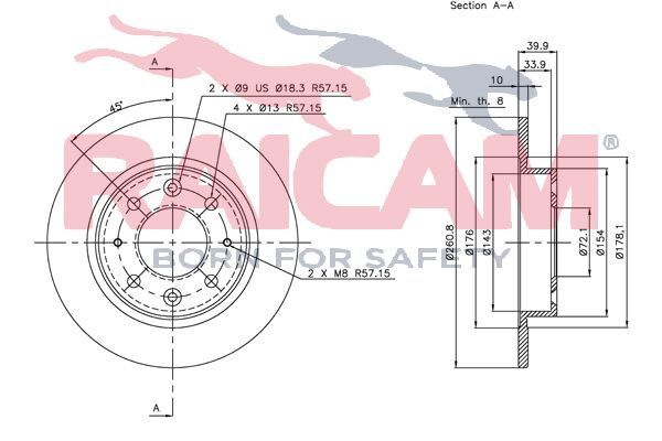 Stabdžių diskas RAICAM RD00543