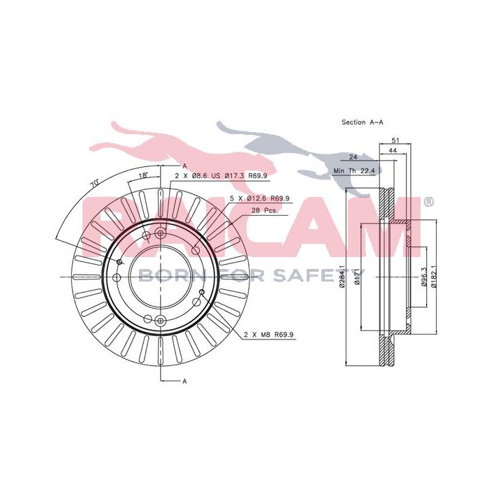Stabdžių diskas RAICAM RD00544