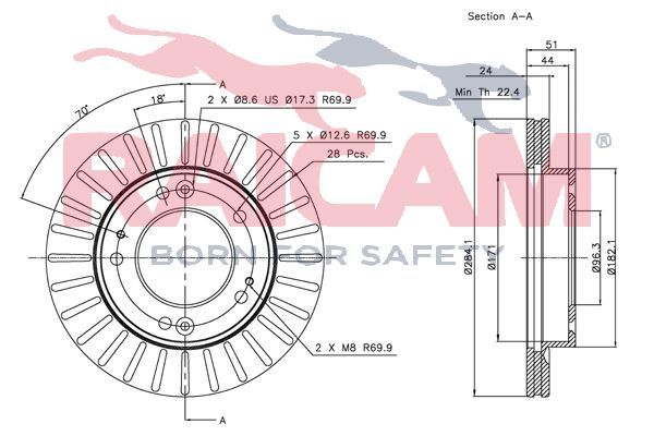 Stabdžių diskas RAICAM RD00544