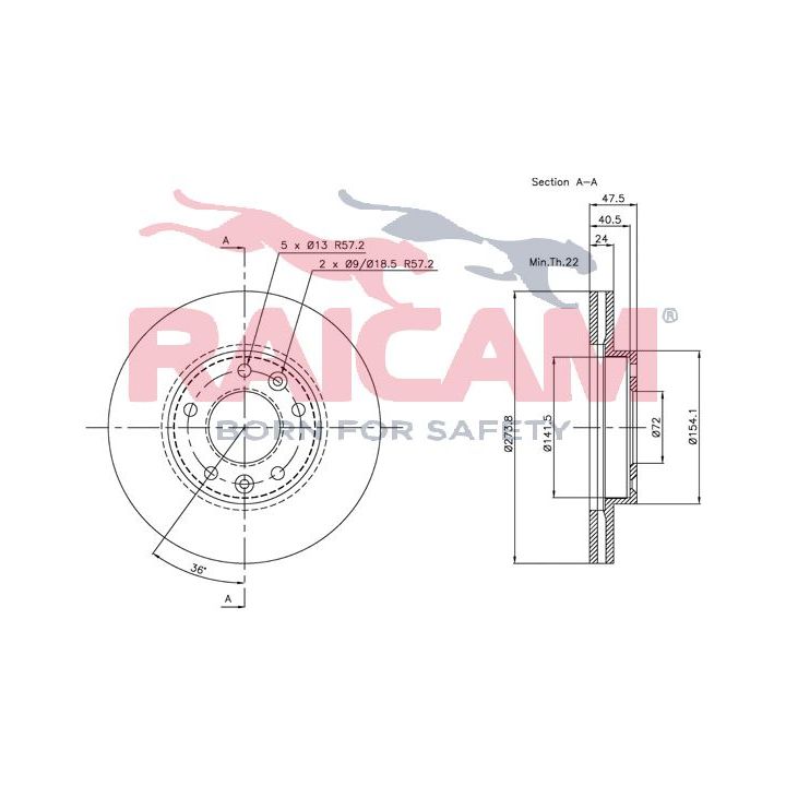Stabdžių diskas RAICAM RD00545
