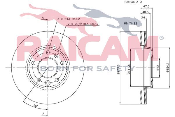 Stabdžių diskas RAICAM RD00545