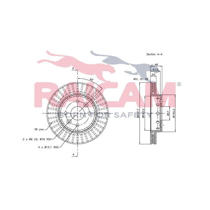 Stabdžių diskas RAICAM RD00546