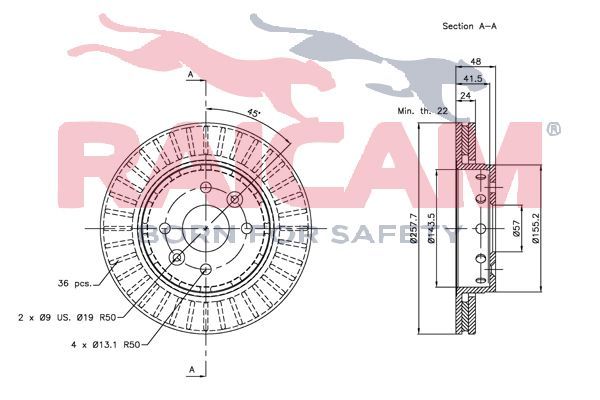 Stabdžių diskas RAICAM RD00546