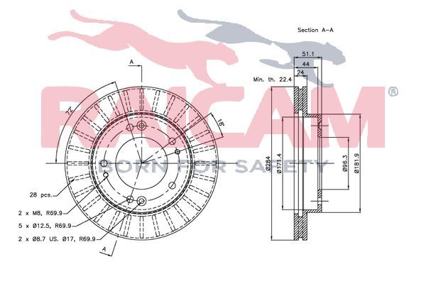 Stabdžių diskas RAICAM RD00548