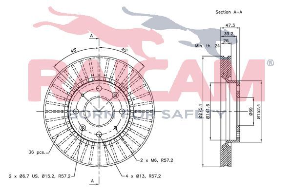 Stabdžių diskas RAICAM RD00551